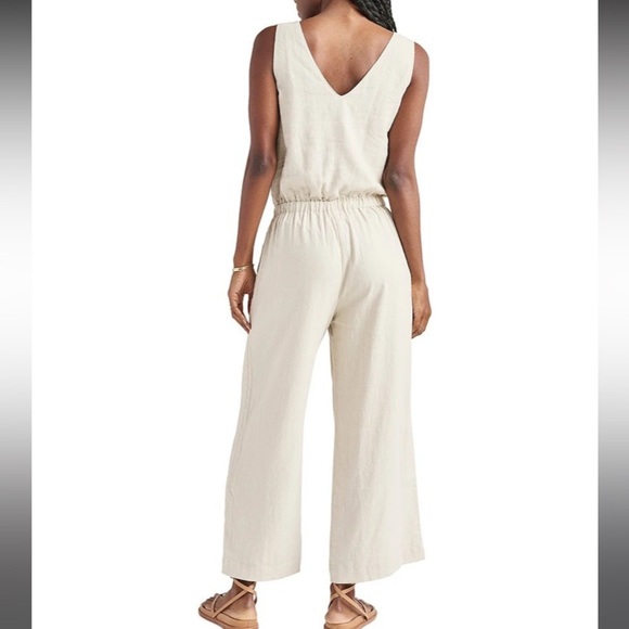 Women's Cream Jumpsuit - Picture 2 of 15
